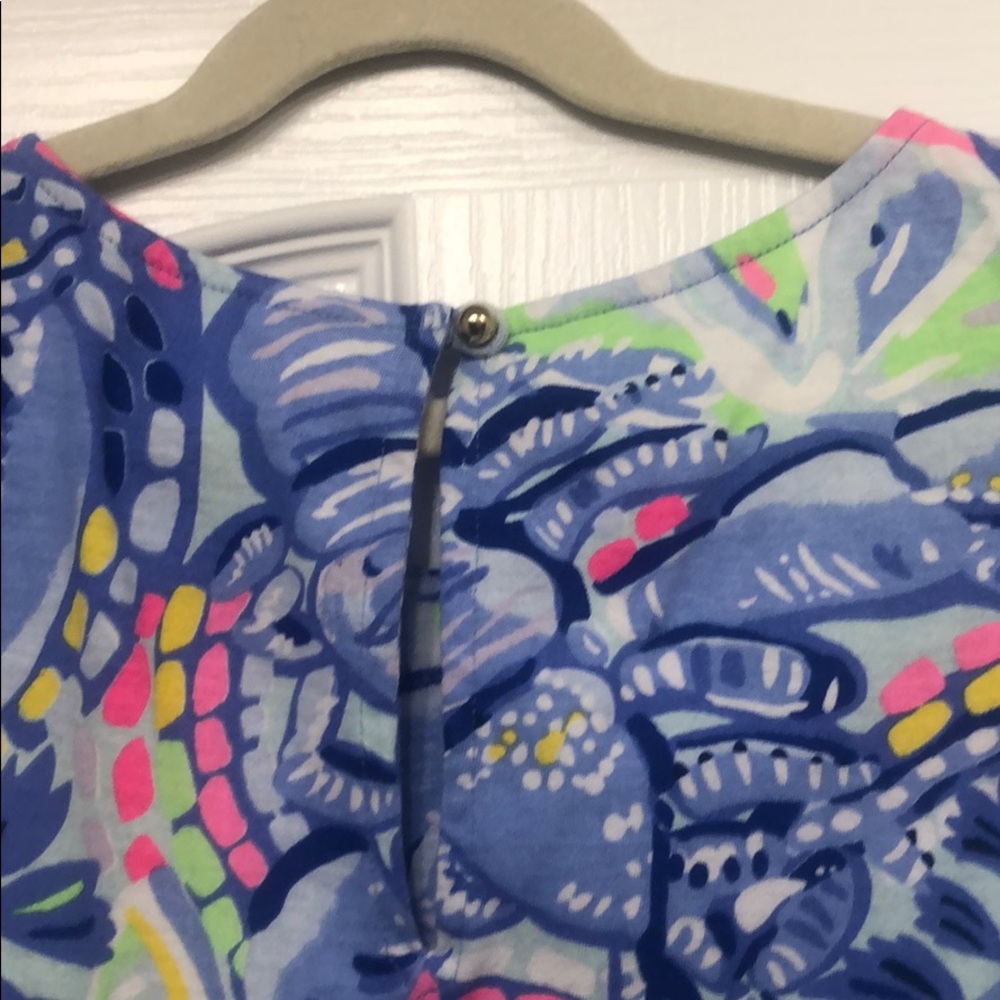 Lilly Pulitzer Girls' Azel Ruffle Romper Blue - Picture 4 of 5